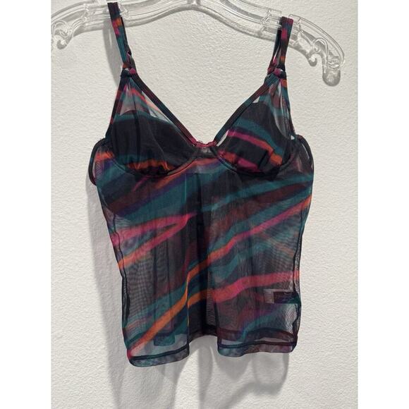 Fredrick’s Of Hollywood Size Small Sheer Mesh Underwire Camisole Lingerie Artsy - Picture 2 of 7